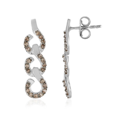 Pendientes en plata con Zircón cognac