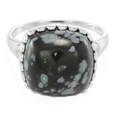Anillo en plata con Obsidiana Copo de Nieve