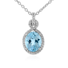 Collar en plata con Topacio azul cielo