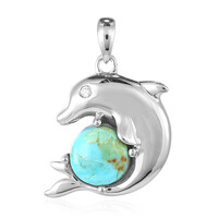 Colgante en plata con Turquesa azul del Mohave Kingman