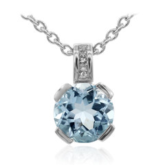 Collar en plata con Topacio azul cielo