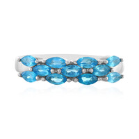 Anillo en plata con Apatita azul neón