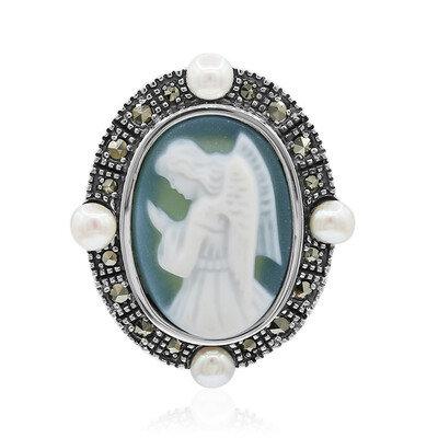 Colgante en plata con Ágata verde