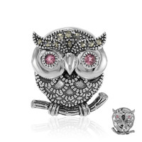 Broche en plata con Turmalina rosa
