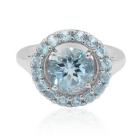 Anillo en plata con Topacio azul cielo