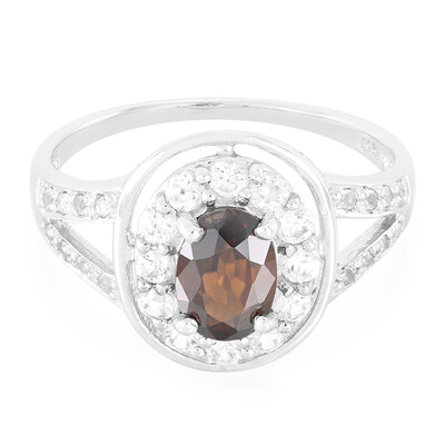 Anillo en plata con Zircón chocolate