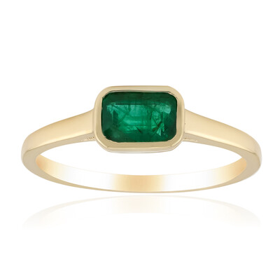 Anillo en oro con Esmeralda de Zambia