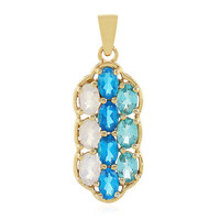 Colgante en plata con Apatita azul neón