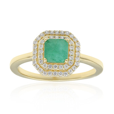 Anillo en plata con Esmeralda de Brasil