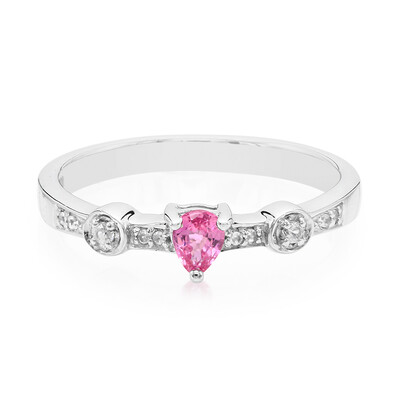 Anillo en plata con Zafiro Padparadscha