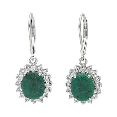 Pendientes en plata con Esmeralda de Zambia