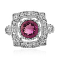 Anillo en plata con Fluorita rosa de México