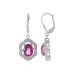 Pendientes en plata con Fluorita rosa de México