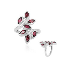 Anillo en plata con Rodolita frambuesa