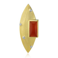 Colgante en plata con Calcedonia naranja