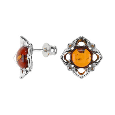 Pendientes en plata con Ámbar báltico (dagen)