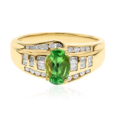 Anillo en oro con Granate tsavorita AAA (CIRARI)