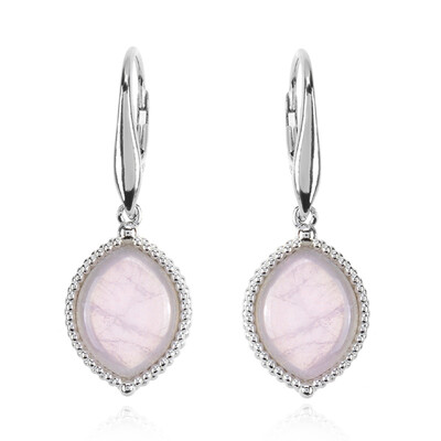 Pendientes en plata con Cuarzo rosa (dagen)