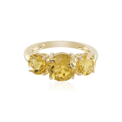 Anillo en oro con Berilo dorado