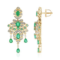 Pendientes en oro con Esmeralda de Zambia AAA (de Melo)