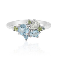 Anillo en plata con Topacio azul cielo
