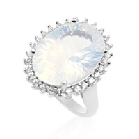 Anillo en plata con Cuarzo azul lunar