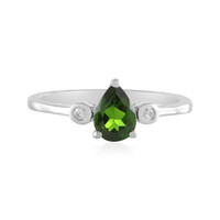 Anillo en plata con Diópsido de Rusia