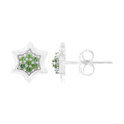 Pendientes en plata con Tsavorita