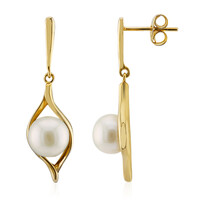 Pendientes en plata con Perla blanca Freshwater