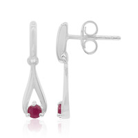 Pendientes en plata con Rubí de Birmania