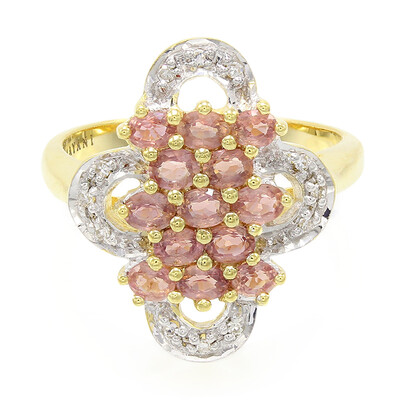 Anillo en oro con Zafiro Padparascha no calentado (AMAYANI)