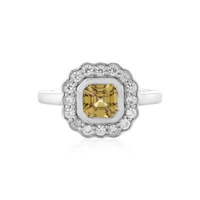 Anillo en plata con Zircón amarillo