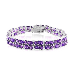 Brazalete en plata con Amatista de Zambia