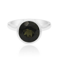 Anillo en plata con Moldavita