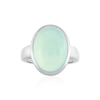 Anillo en plata con Calcedonia agua