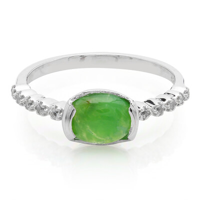 Anillo en plata con Crisoprasa imperial