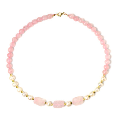 Collar en plata con Cuarzo rosa (Riya)