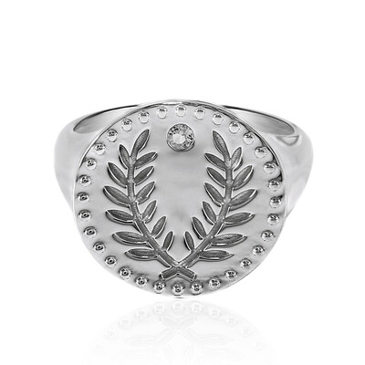Anillo en plata con Topacio blanco