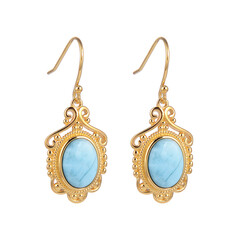 Pendientes en plata con Larimar
