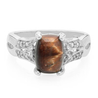 Anillo en plata con Ojo de tigre rojo