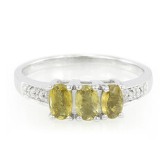 Anillo en plata con Turmalina cuprífera