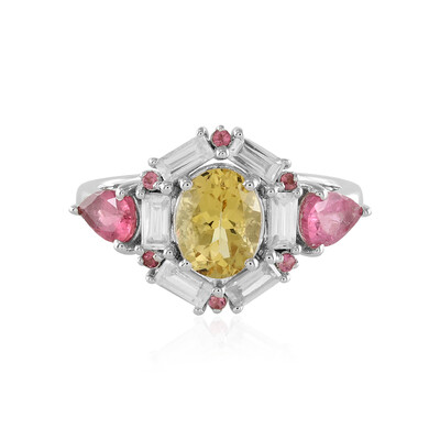 Anillo en plata con Berilo amarillo