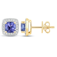 Pendientes en oro con Tanzanita