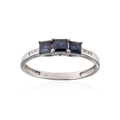 Anillo en oro con Zafiro azul Ceylon