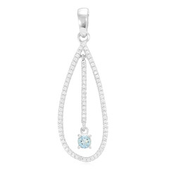 Colgante en plata con Aguamarina Santa María