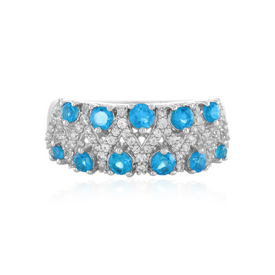 Anillo en plata con Apatita azul neón
