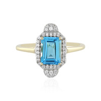 Anillo en oro con Topacio azul suizo (Adela Gold)