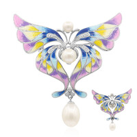 Broche en plata con Perla Freshwater