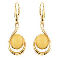 Pendientes en plata con Ámbar báltico Milky