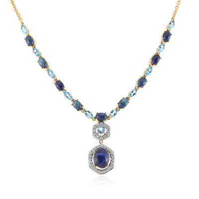 Collar en plata con Zafiro estrella azul